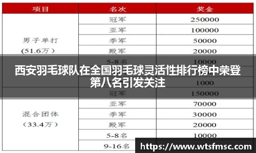 西安羽毛球队在全国羽毛球灵活性排行榜中荣登第八名引发关注
